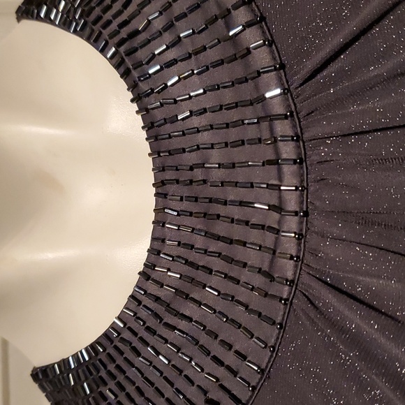 Express Women's Metallic Gray Beaded Shimmer Sleeveless Mini Dress - Size Small - Picture 3 of 11